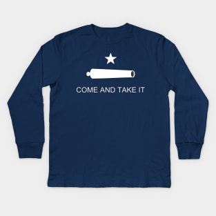 Come and Take It, Battle of Gonzales Battle Flag, Texan Revolution Kids Long Sleeve T-Shirt